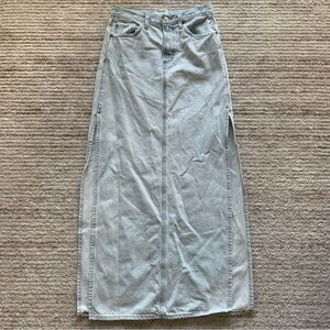 AGOLDE Astrid Slice Denim Maxi Skirt 100% Cotton Size 24